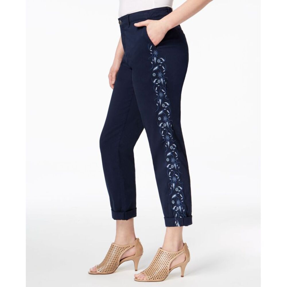 Style & Co Embroidered Boyfriend Pants